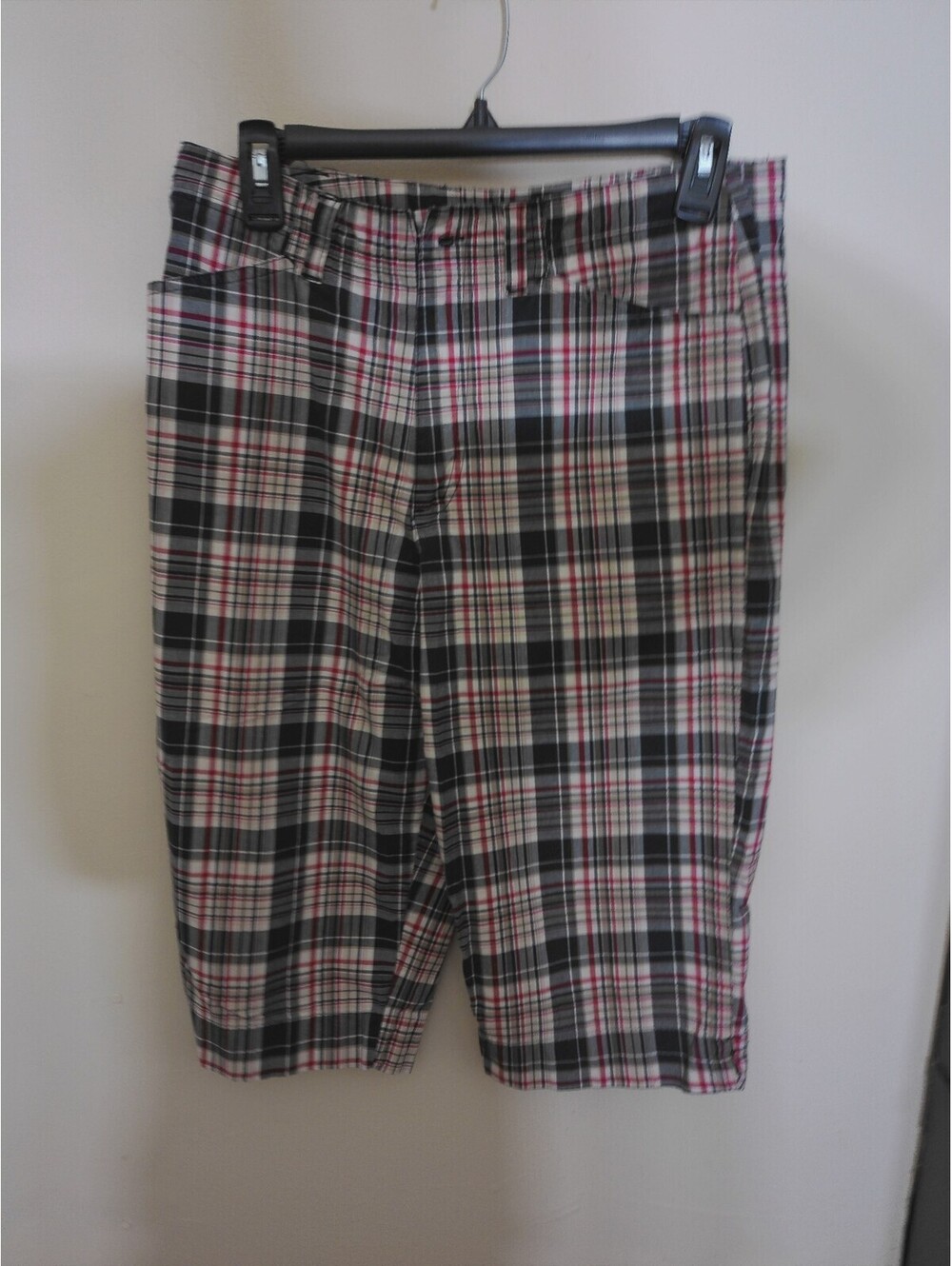 White Stag Womens Capri Pants Size 8 Multicolor Plaid Stretch y2k Inspired